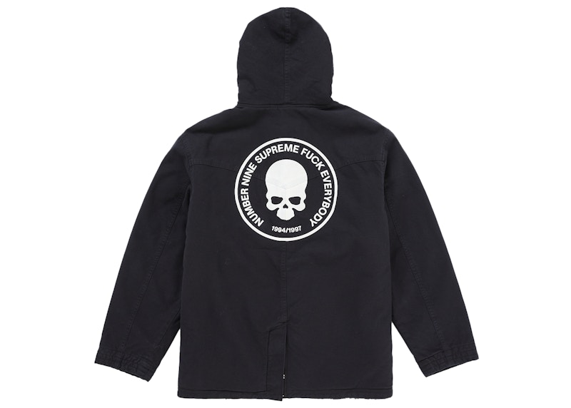 Shop Supreme Number Nine 人造羊羔毛連帽大衣 黑色