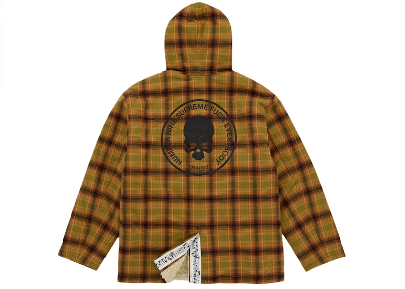 Shop Supreme Number (N)ine 仿羊毛連帽大衣 棕色