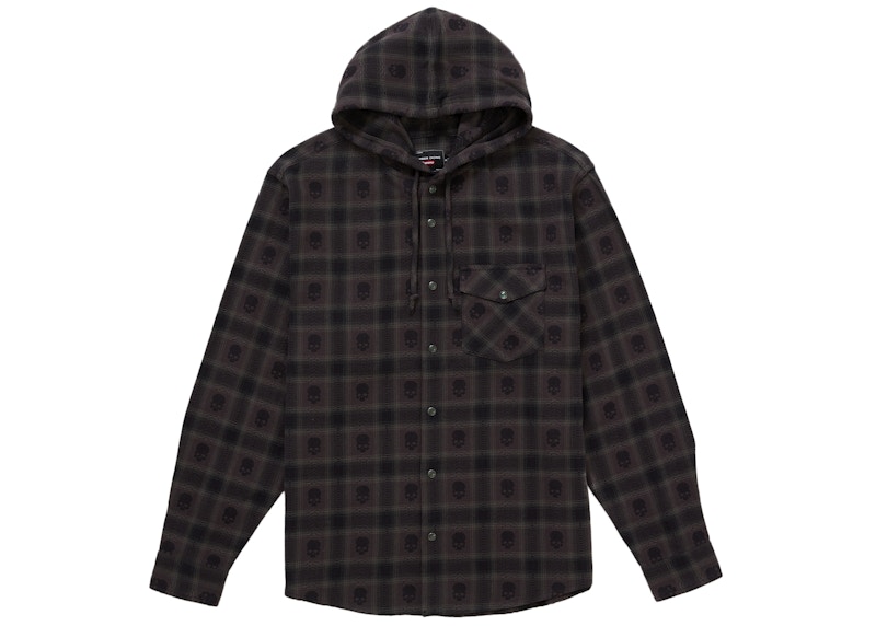 Supreme Number (N)ine Hooded Flannel Shirt Black