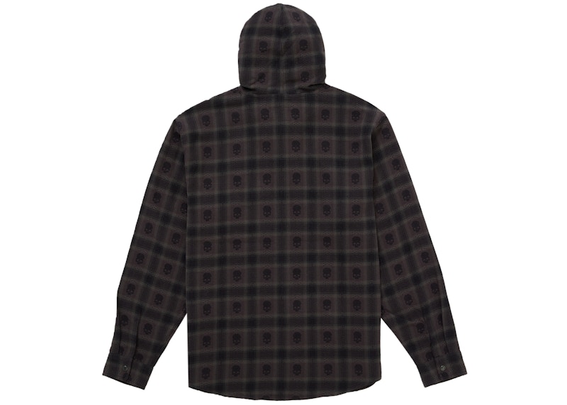 Supreme Number (N)ine Hooded Flannel Shirt Black 圖 2