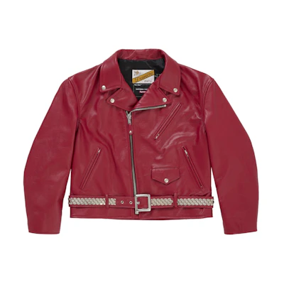 Supreme Number (N)ine Schott Perfecto Leather Jacket Red