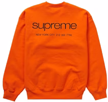 Supreme NYC Crewneck Dark Orange Supreme NYC Crewneck Dark Orange