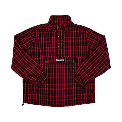 Supreme Nylon Plaid Pullover Red