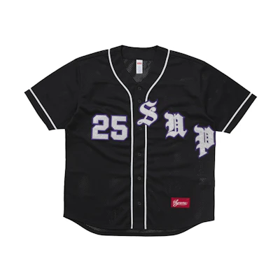Supreme Old English Baseball Jersey Black