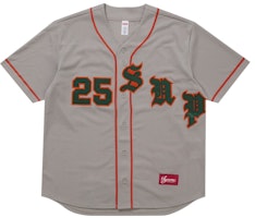 Supreme Old English Baseball Jersey Grey Supreme Old English Baseball Jersey Grey