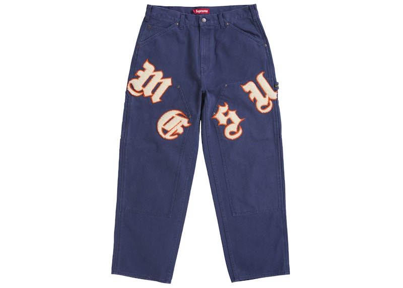 Supreme Old English Canvas Double Knee Painter Pant Navy