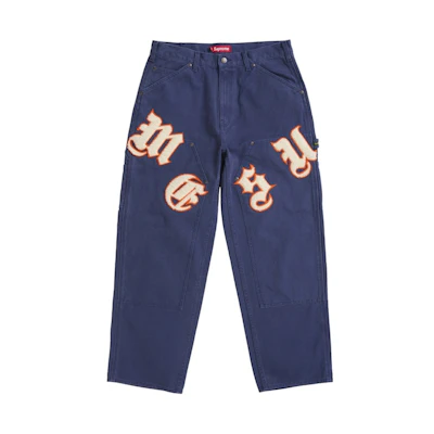 Supreme Old English Canvas Double Knee Painter Pant Navy