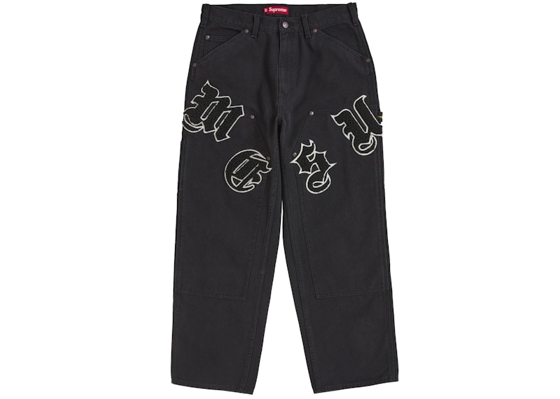 Supreme Old English Canvas Double Knee Painter Pant Black