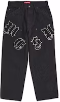 Supreme Old English Canvas Double Knee Painter Pant Black Supreme Old English Canvas Double Knee Painter Pant Black