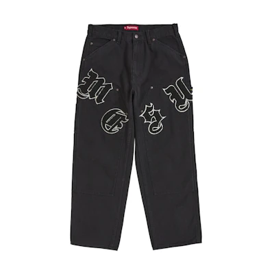Supreme Old English Canvas Double Knee Painter Pant Black