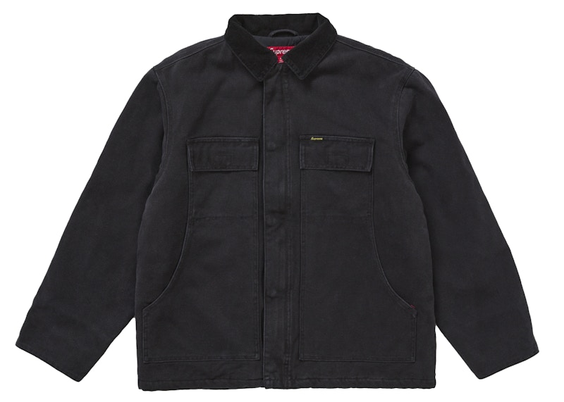 Supreme Old English Canvas Work Jacket Black