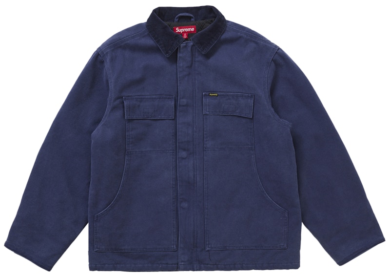 Supreme Old English Canvas Work Jacket Navy