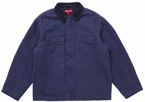 Supreme Old English Canvas Work Jacket Navy Buy Supreme Old English Canvas Work Jacket Navy