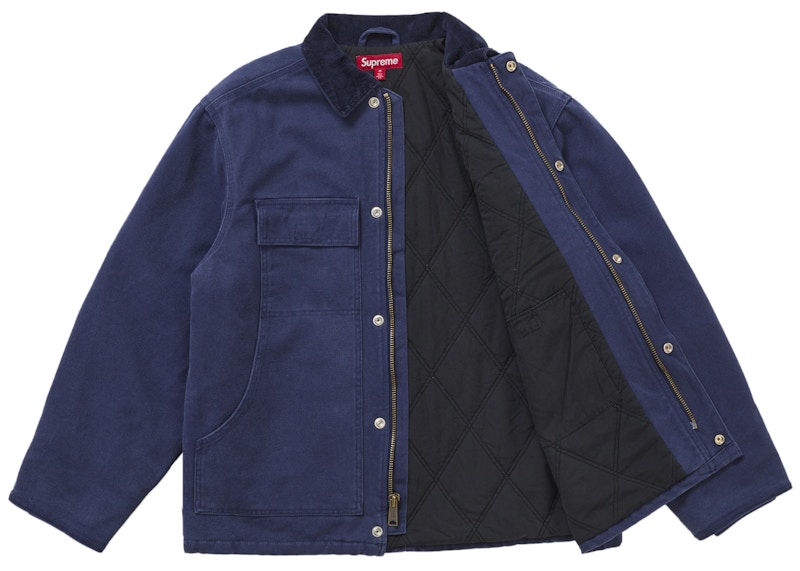 Supreme Old English Canvas Work Jacket Navy 圖 2