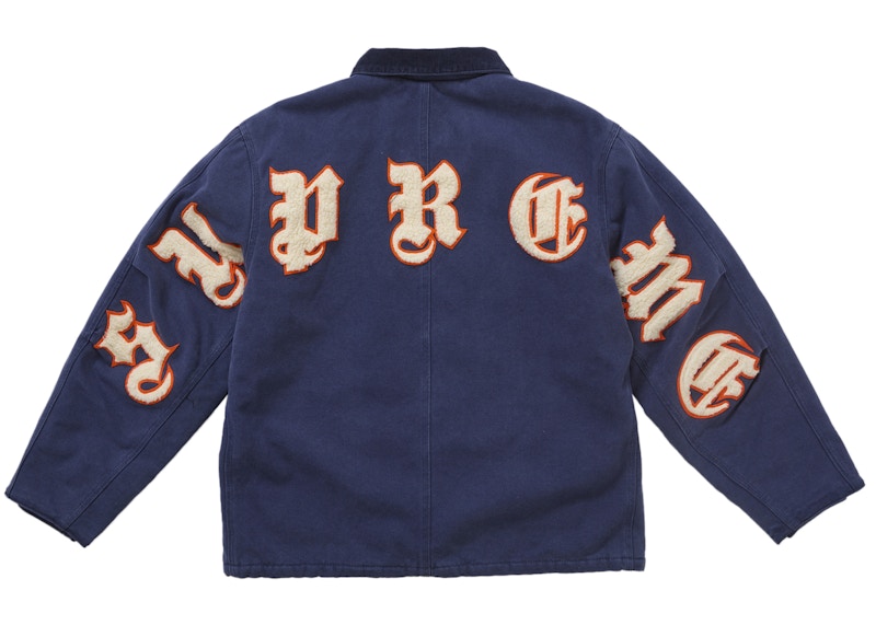Supreme Old English Canvas Work Jacket Navy 圖 3