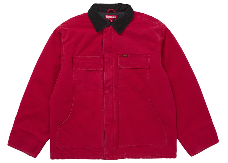 Supreme Old English Canvas Work Jacket Red