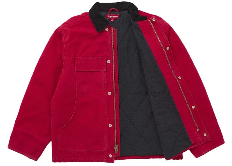 Order Supreme Old English 帆布工作外套 紅色