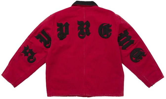 Supreme Old English 帆布工作外套 紅色 Lookbook Supreme Old English 帆布工作外套 紅色