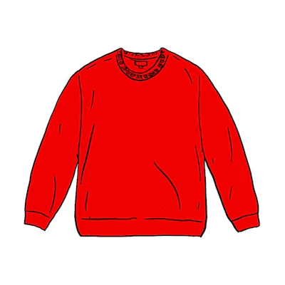 Supreme Old English Collar Logo L/S Top Red