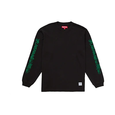 Supreme Old English L/S Top Black