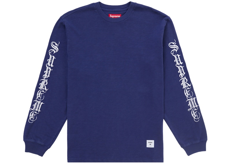 Supreme Old English L/S Top Blue