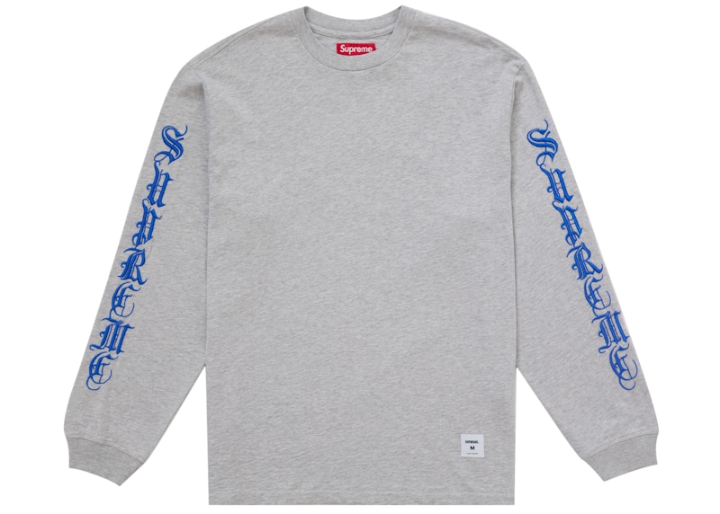 Supreme Old English L/S Top Heather Grey