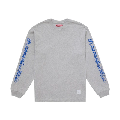 Supreme Old English L/S Top Heather Grey
