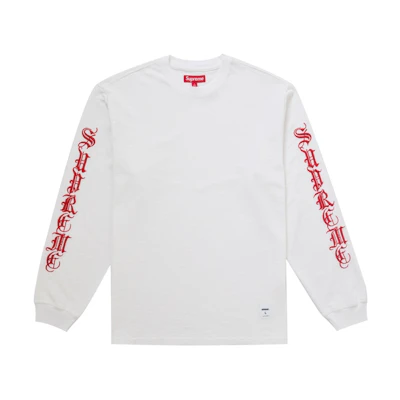 Supreme Old English L/S Top White