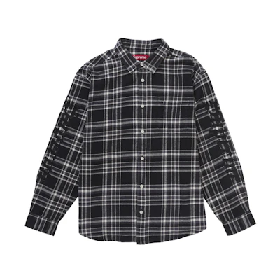 Supreme Old English Plaid Flannel Shirt Black