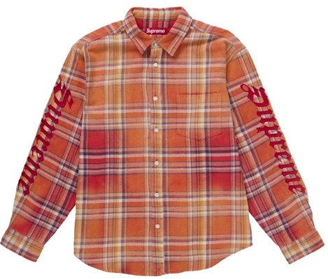 Supreme Old English 格紋法蘭絨襯衫 橘色 Buy Supreme Old English 格紋法蘭絨襯衫 橘色