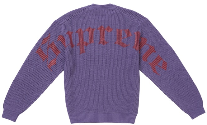 Supreme Old English Printed Sweater Purple Buy Supreme Old English Printed Sweater Purple