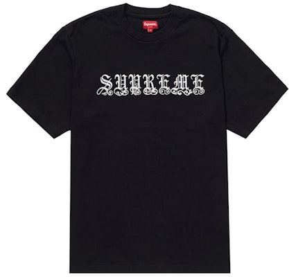 Supreme Old English S/S Top Hitam Berlian Imitasi Buy Supreme Old English S/S Top Hitam Berlian Imitasi