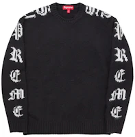 Supreme Old English Sleeves Sweater Black Supreme Old English Sleeves Sweater Black