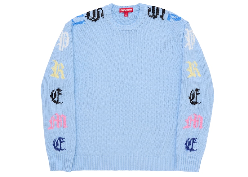 Supreme Old English Sleeves Sweater Light Blue