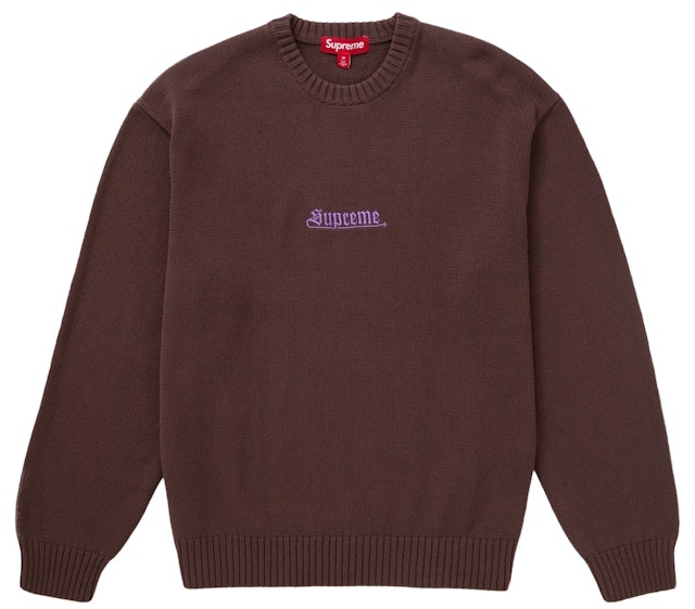 supreme-old-english-sweater-brown