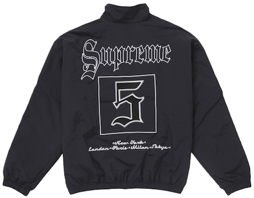 Supreme Old English Track Jacket Black Lookbook Supreme Old English Track Jacket Black
