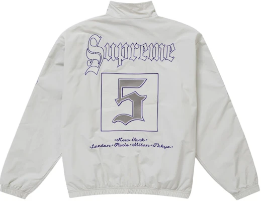 Supreme Old English Jaket Trek Putih Lookbook Supreme Old English Jaket Trek Putih