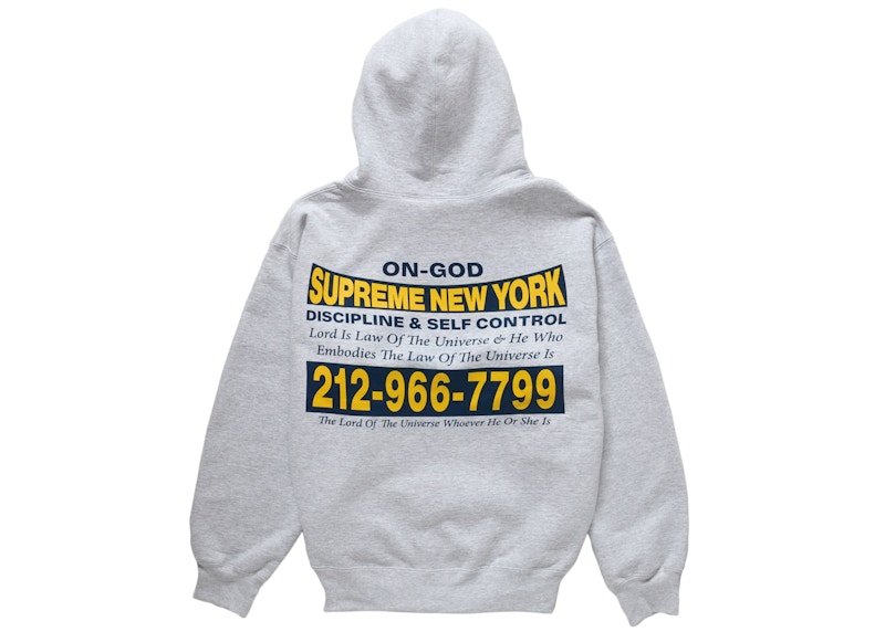 Supreme On God Hooded Sweatshirt Ash Grey