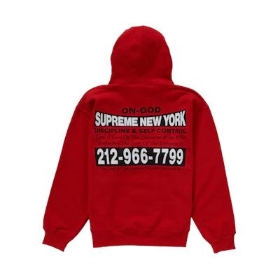 Supreme On God Hooded Sweatshirt Burnt Red