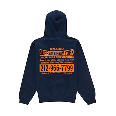 Supreme On God Hooded Sweatshirt Navy