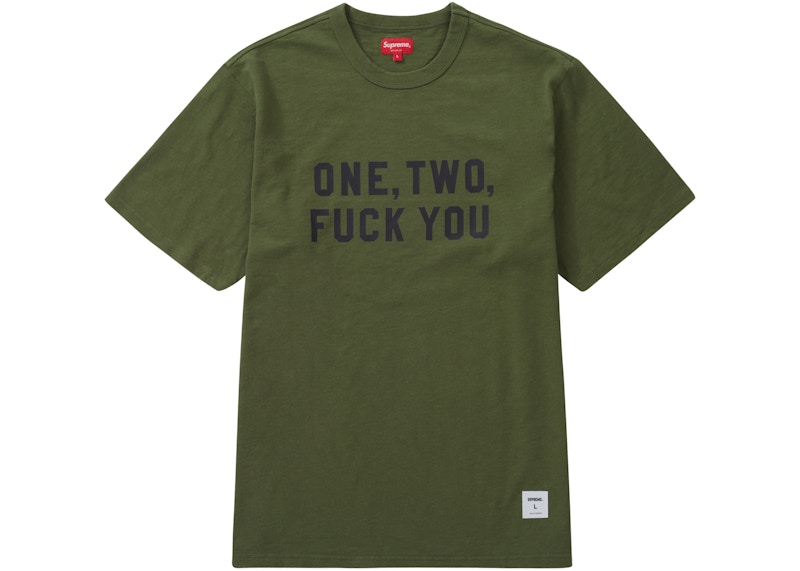 Supreme One Two Fuck You S/S Top Olive