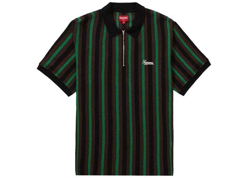 Buy Supreme Polo Zip Rajut Garis Hitam
