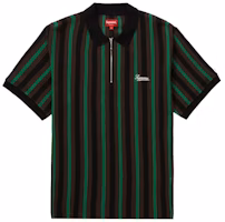 Supreme Open Knit Stripe Zip Polo Black Supreme Open Knit Stripe Zip Polo Black