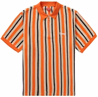 Supreme Open Knit Stripe Zip Polo Orange