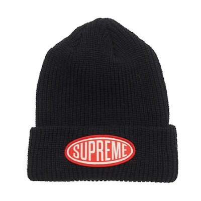 Supreme Oval Patch Beanie Black