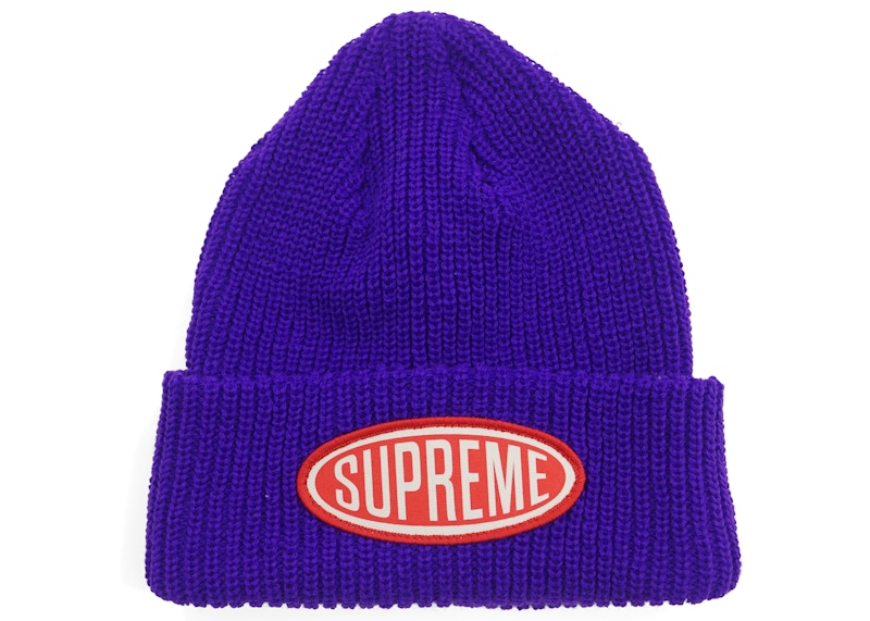 Buy Supreme Topi Rajut Oval Patch Ungu