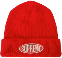 Supreme Oval Patch Beanie Red Supreme Oval Patch Beanie Red