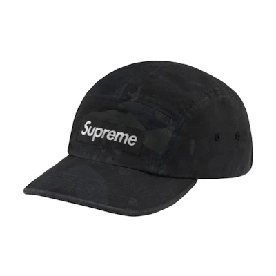 Supreme Overdyed Camo Camp Cap Black