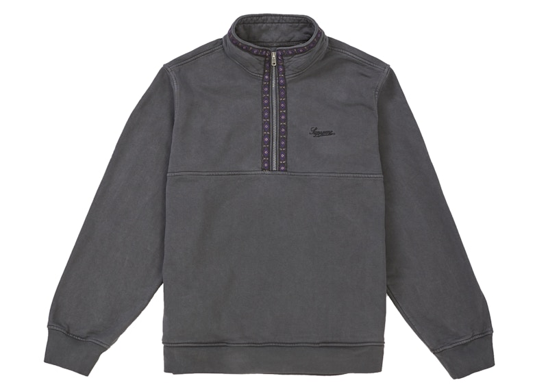 Supreme Overdyed Half Zip Sweatshirt Black
