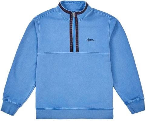 Supreme Overdyed Half Zip Sweatshirt Blue Buy Supreme Overdyed Half Zip Sweatshirt Blue